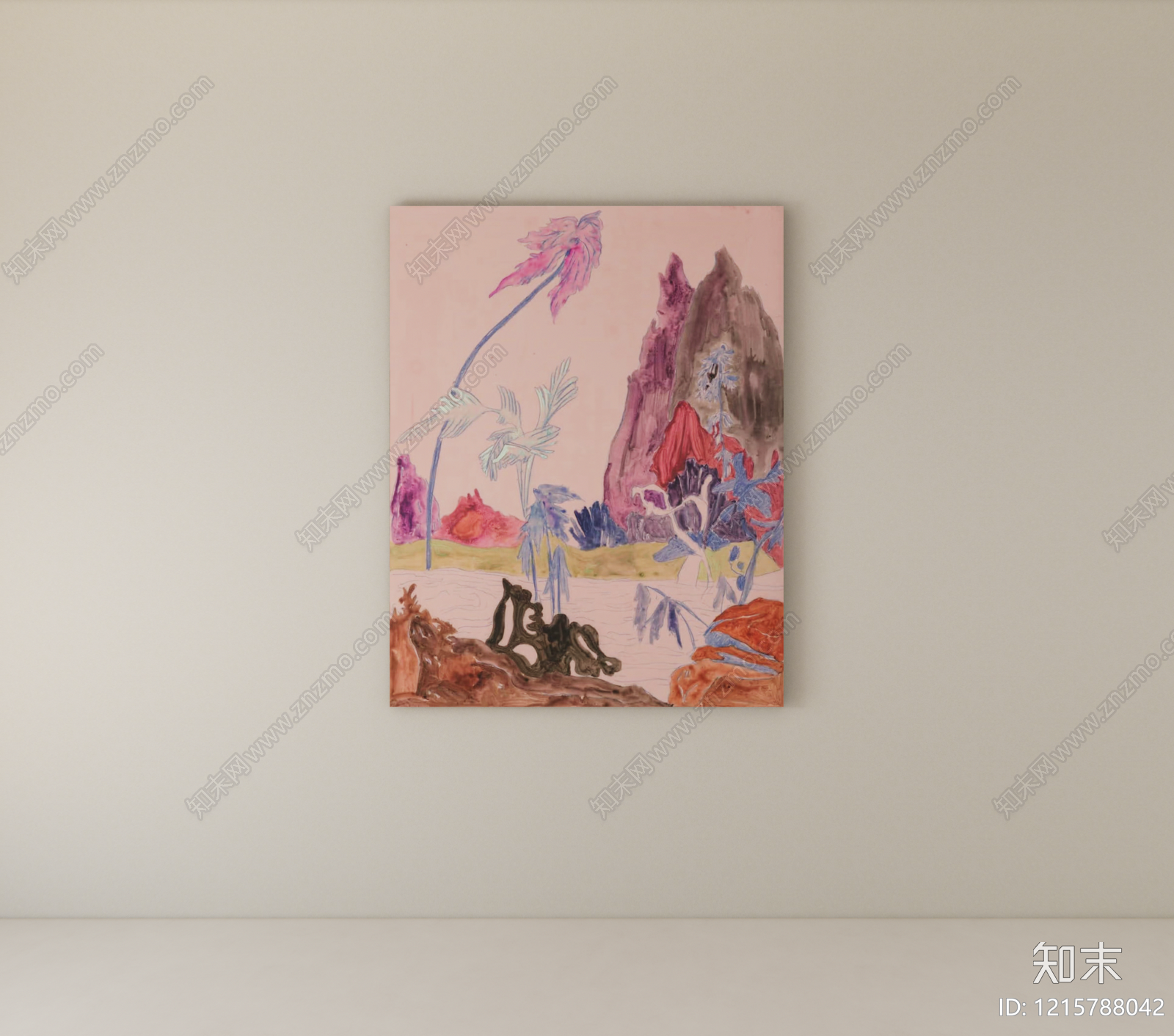 现代挂画SU模型下载【ID:1215788042】