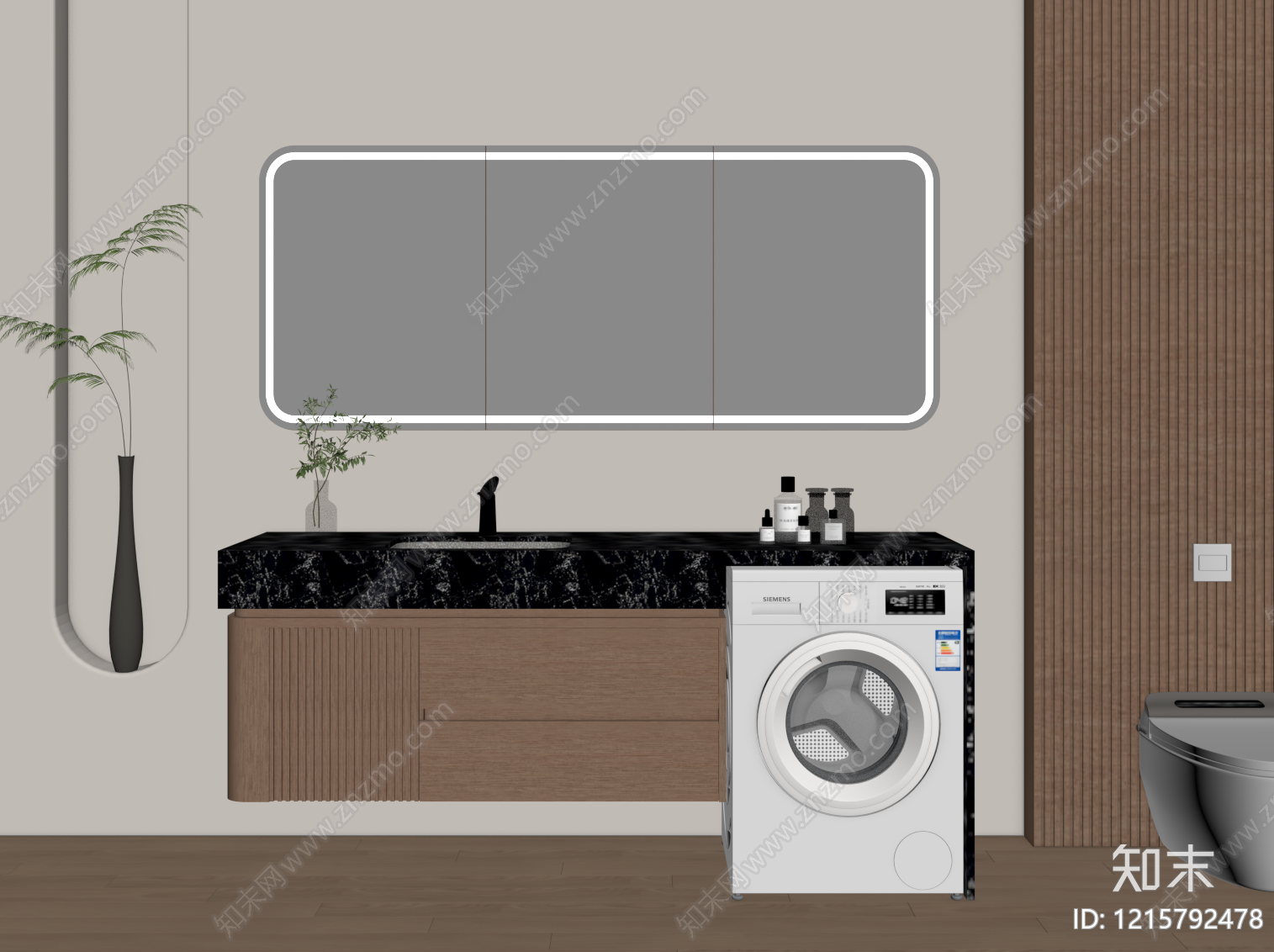现代浴室柜SU模型下载【ID:1215792478】