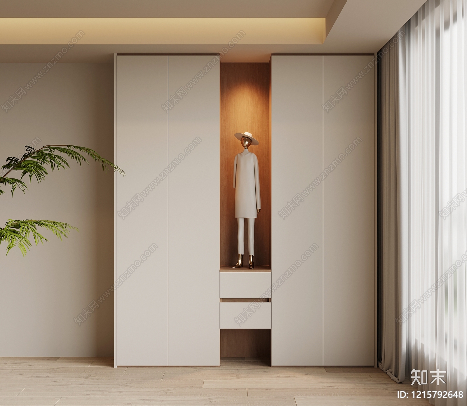 现代鞋柜SU模型下载【ID:1215792648】