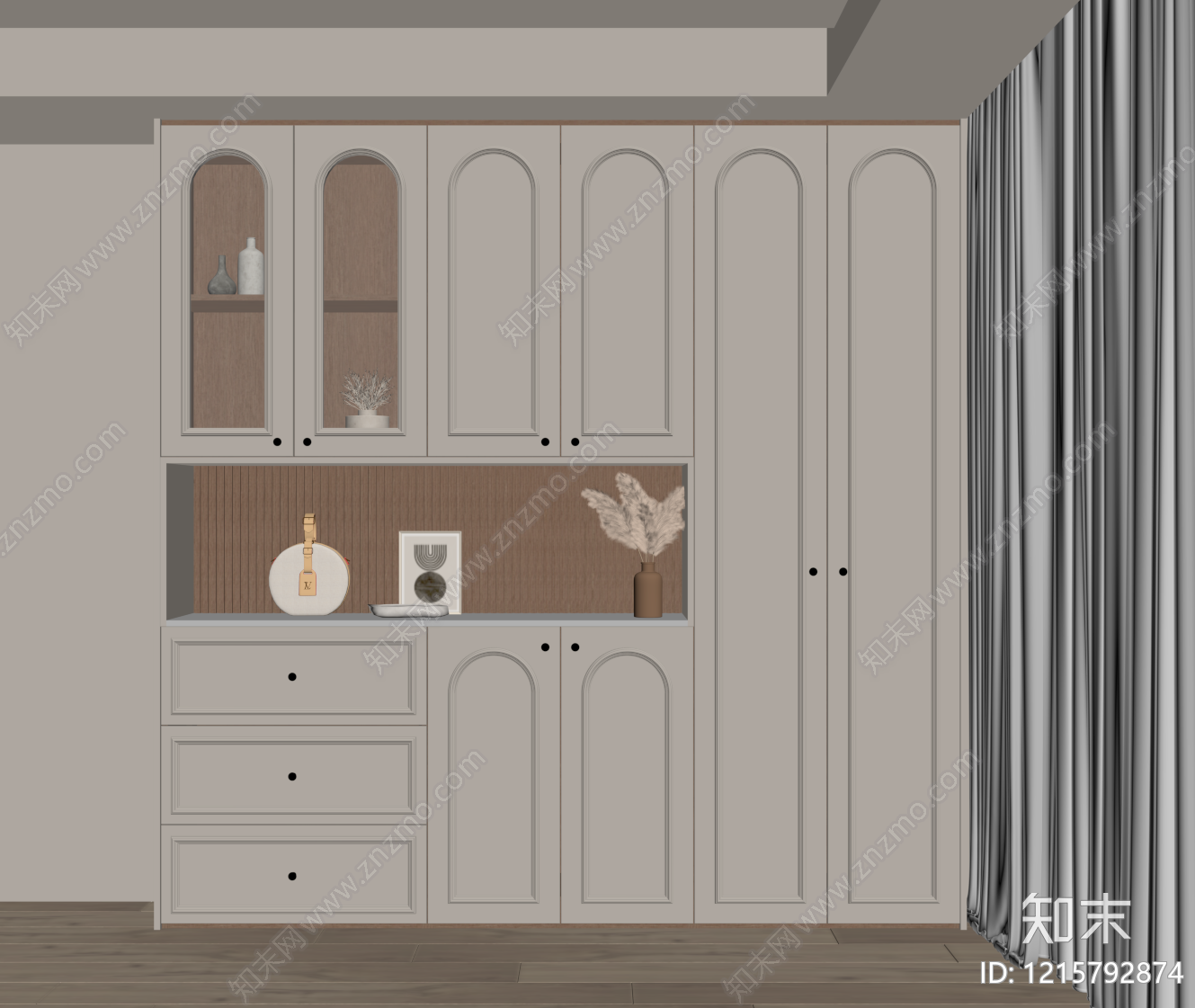 法式玄关柜SU模型下载【ID:1215792874】
