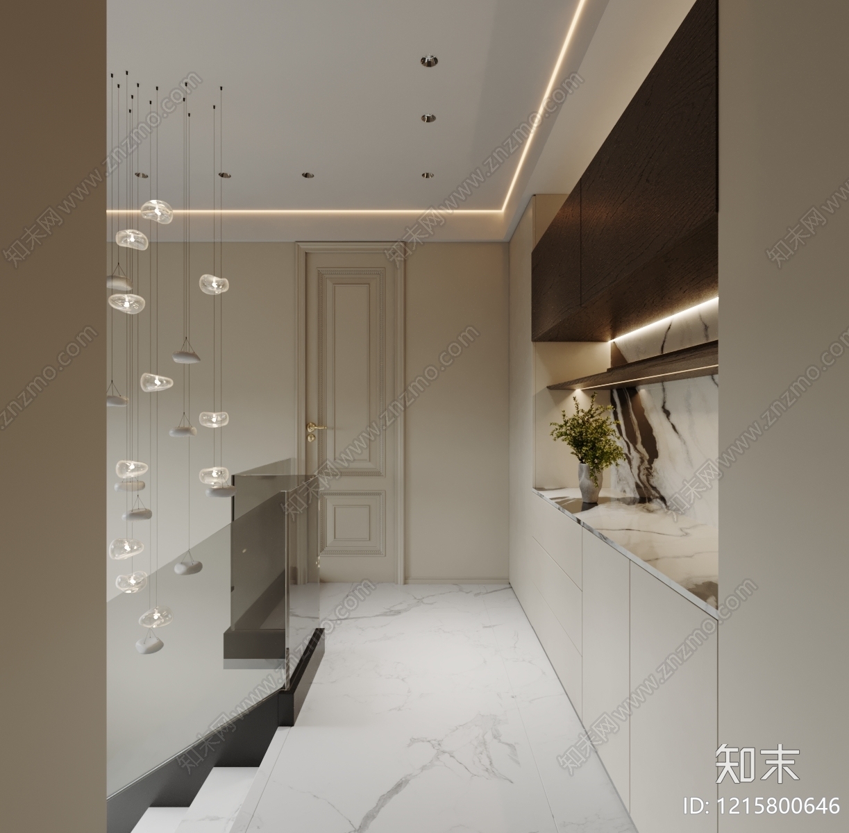 奶油风玄关3D模型下载【ID:1215800646】