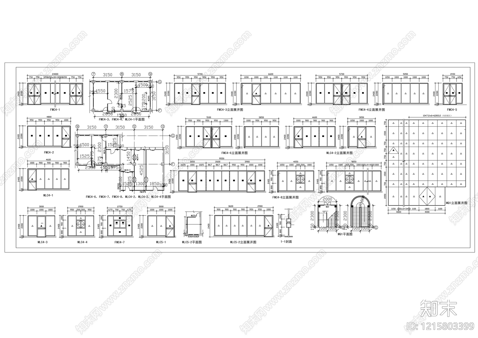 门窗表模板cad施工图下载【ID:1215803399】