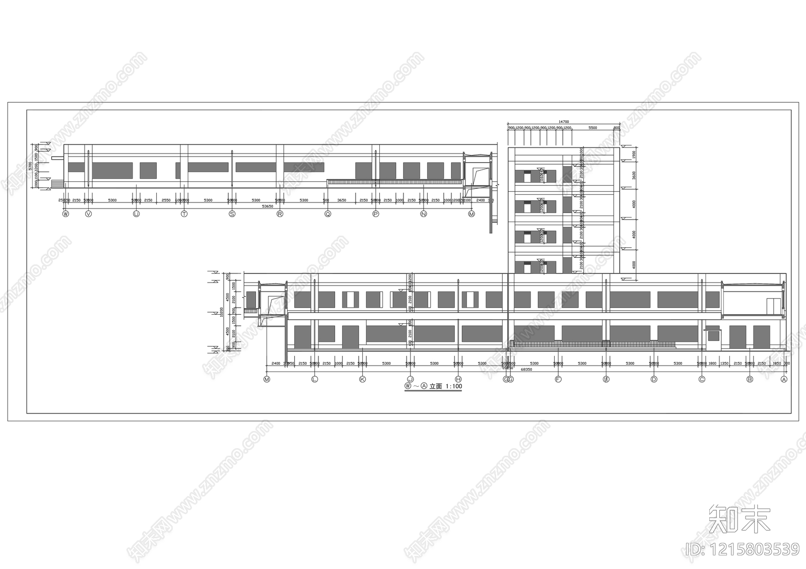 立面图施工图下载【ID:1215803539】