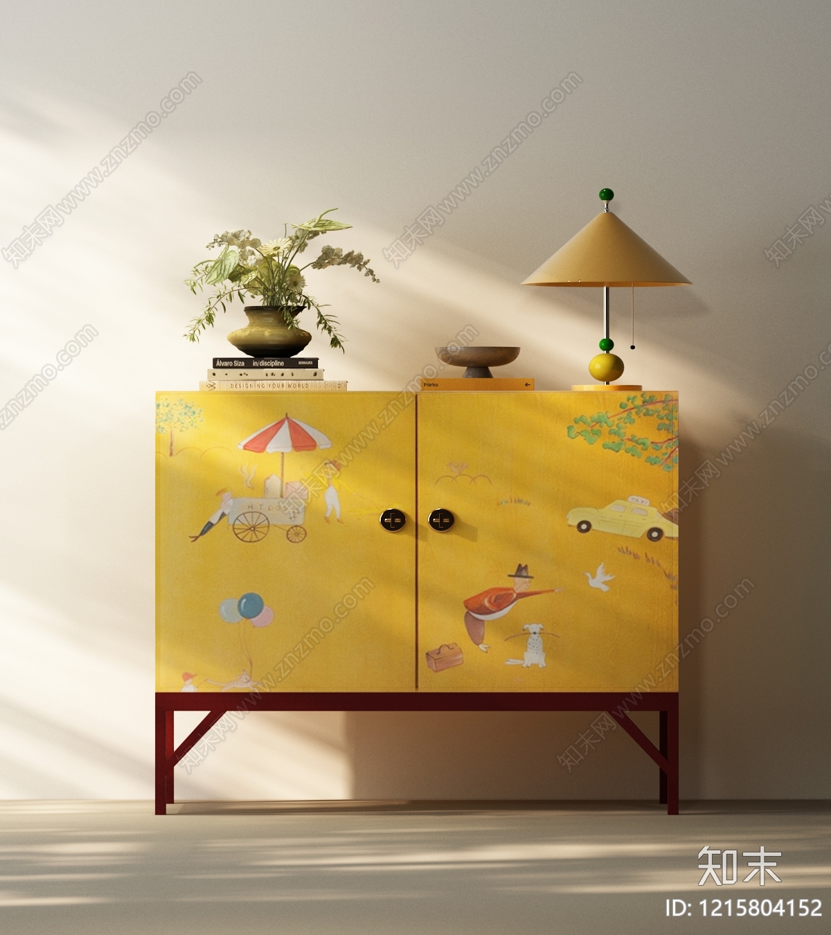 童趣插画风玄关柜3D模型下载【ID:1215804152】