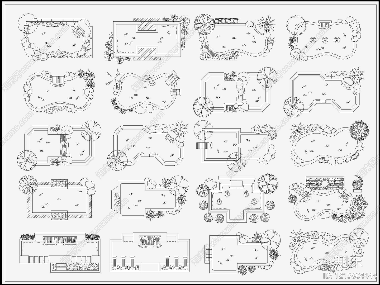 现代禅意庭院施工图下载【ID:1215804444】