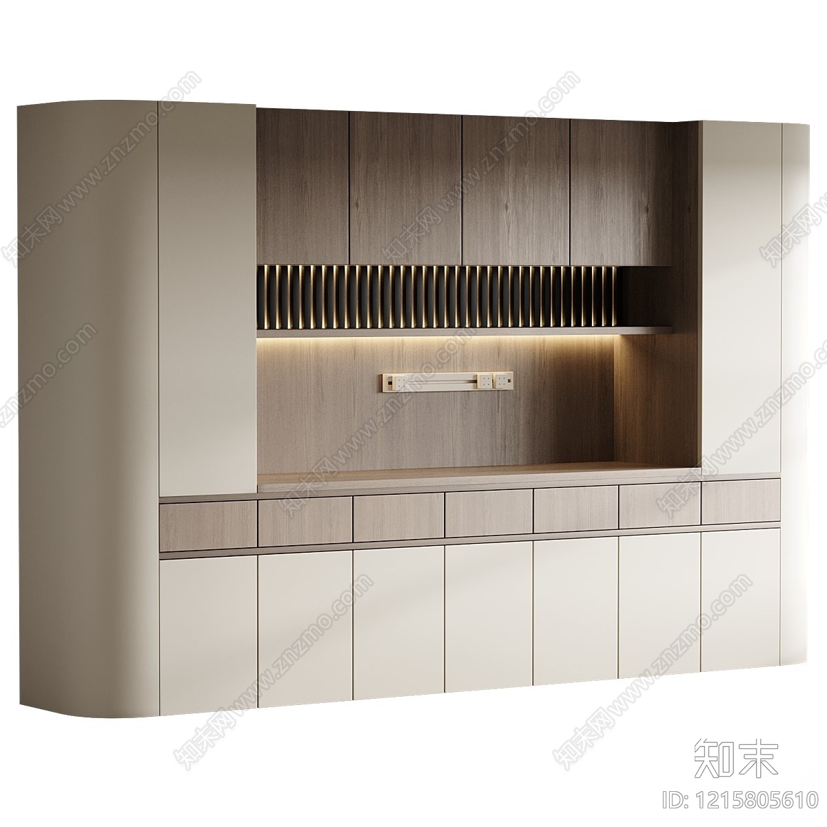 现代简约橱柜3D模型渲染效果图