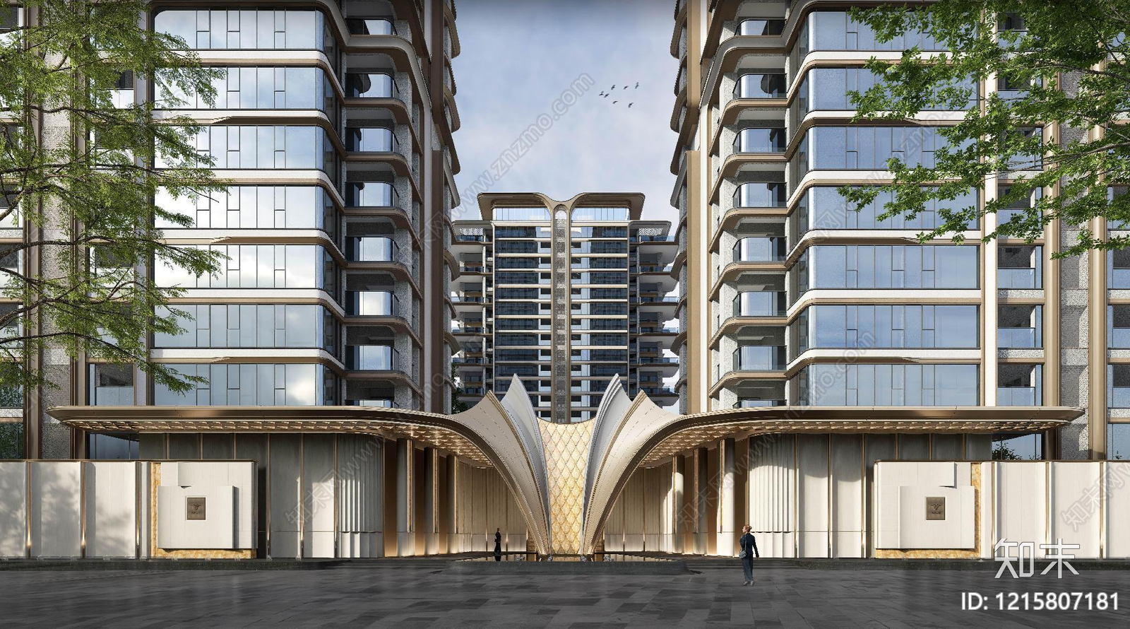现代轻奢大门SU模型草图