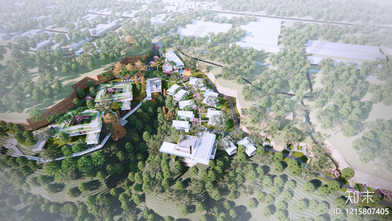 现代新中式民宿建筑下载【ID:1215807405】