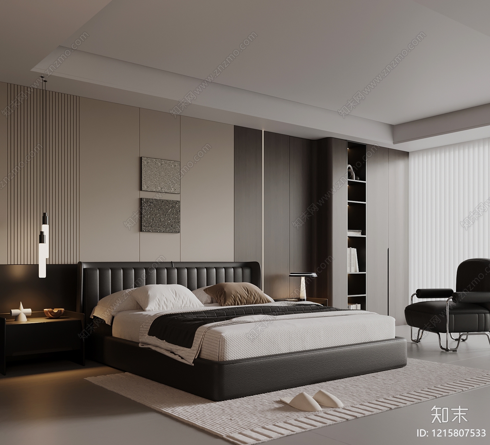 极简主卧3D模型下载【ID:1215807533】