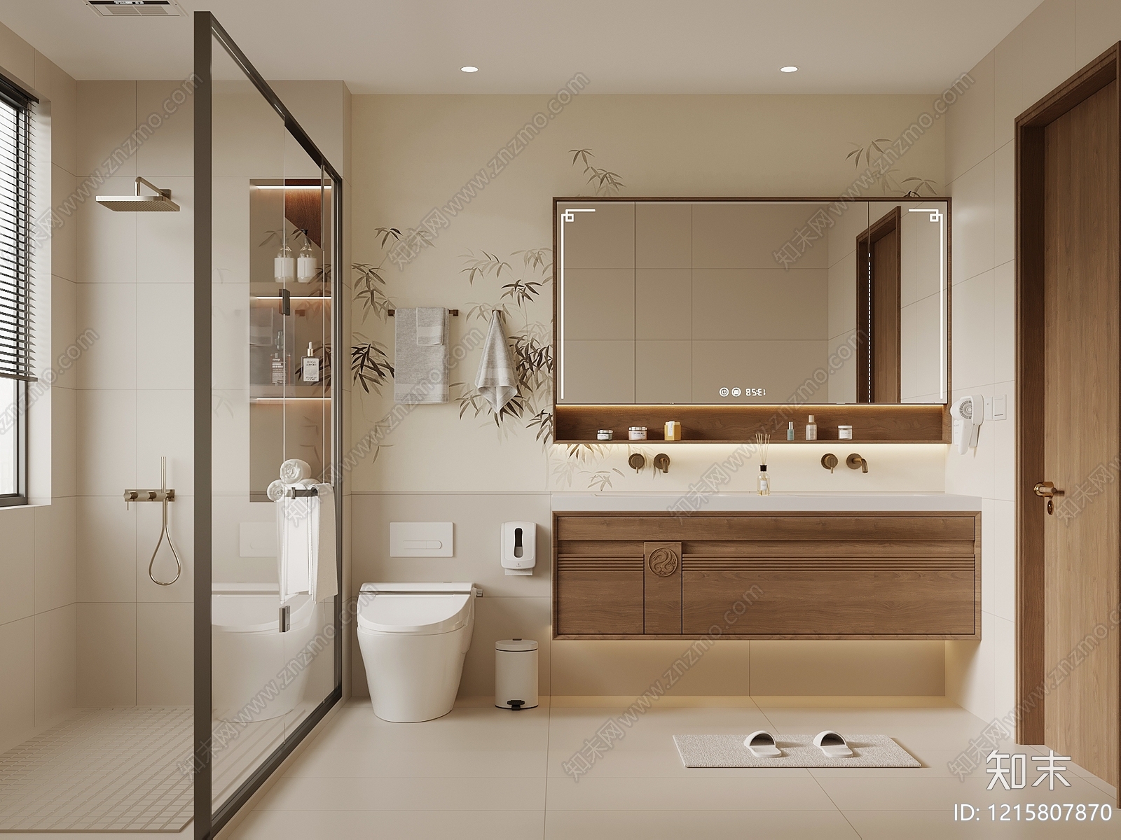 新中式卫生间3D模型下载【ID:1215807870】