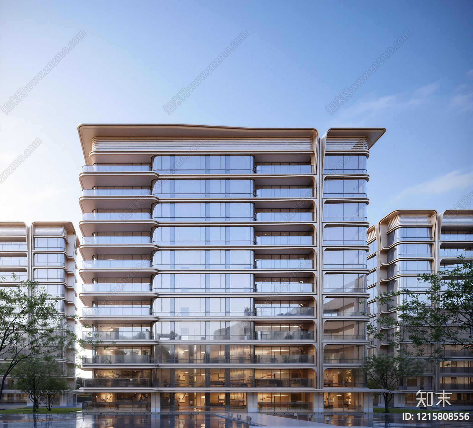 现代小高层住宅楼SU模型下载【ID:1215808556】