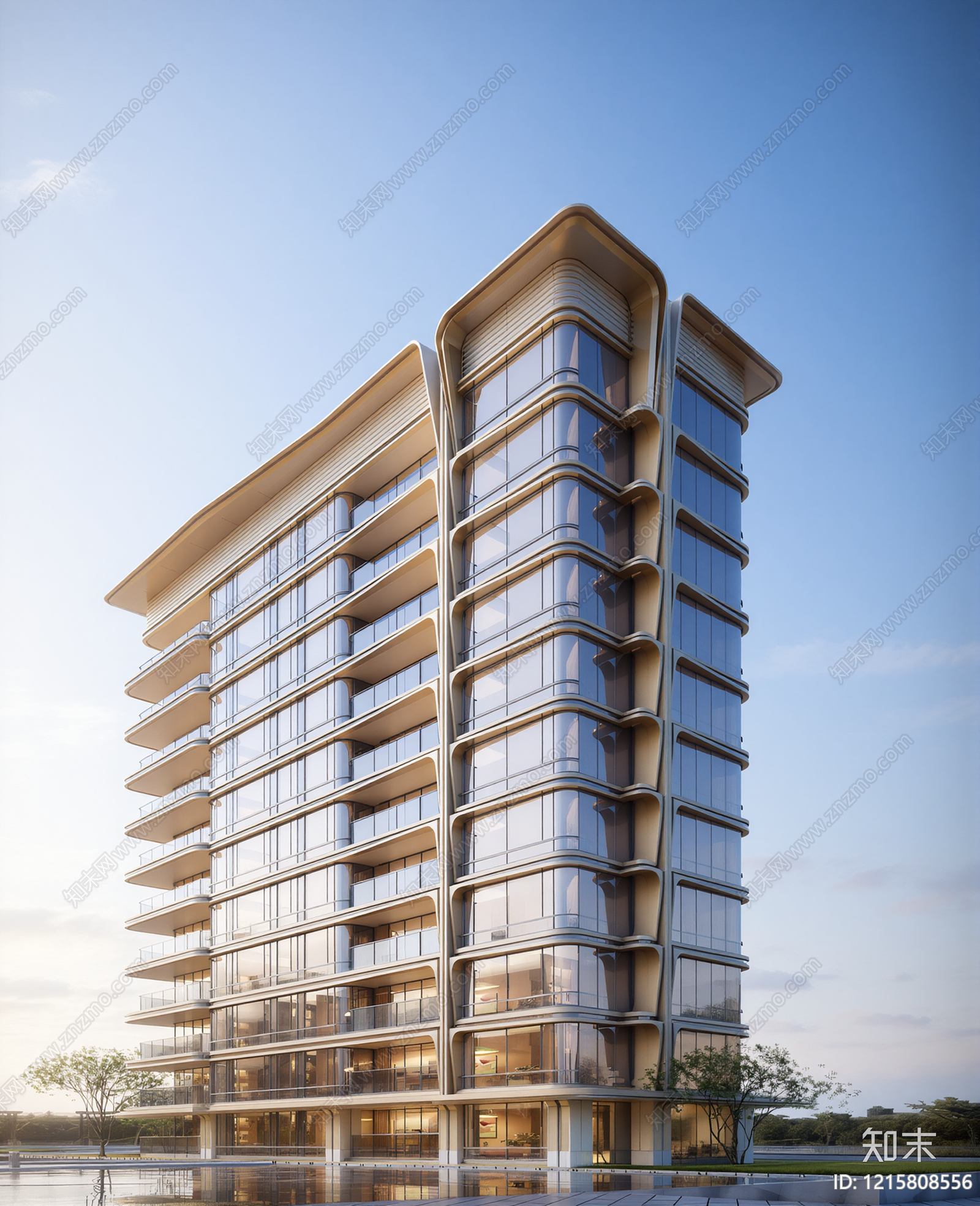 现代小高层住宅楼SU模型下载【ID:1215808556】