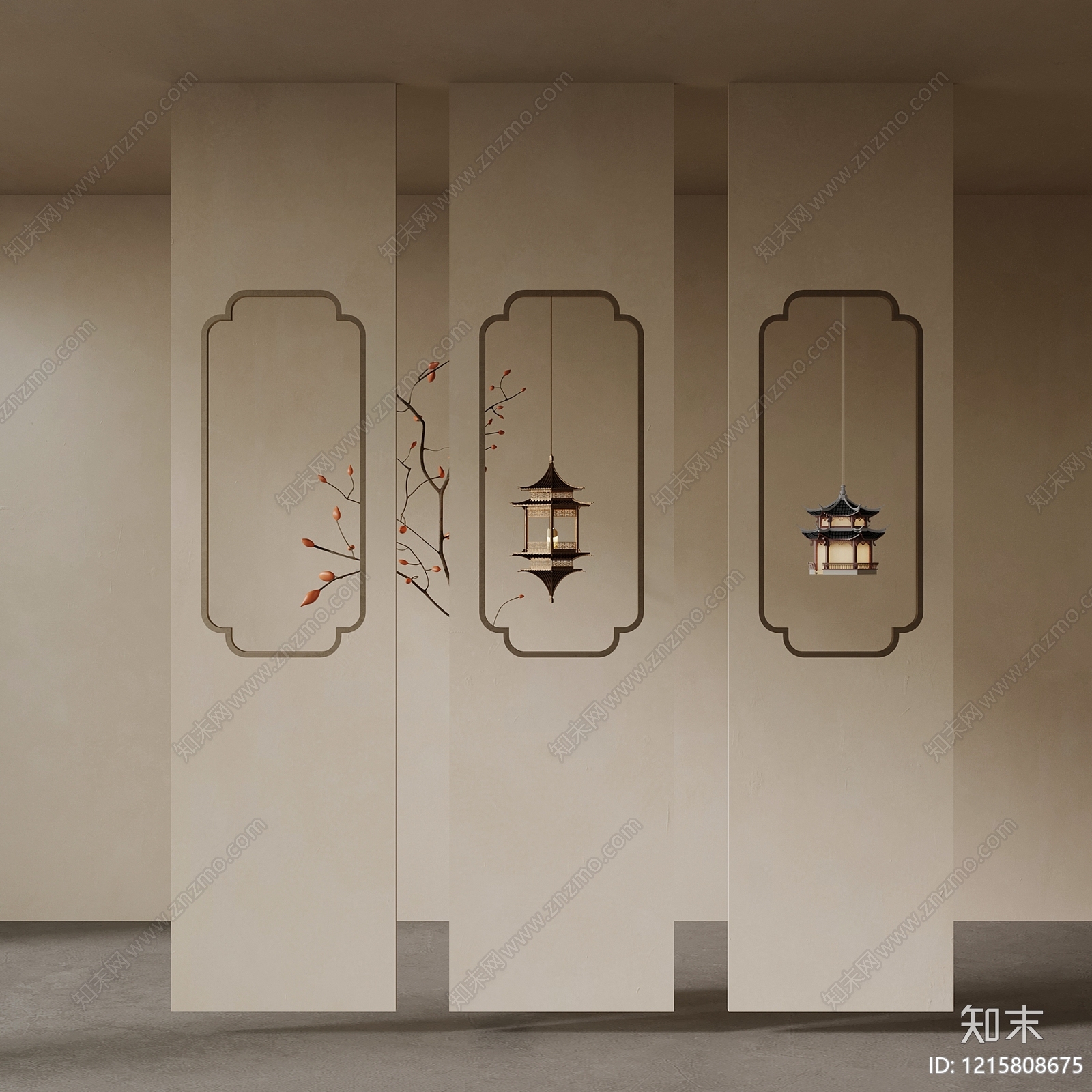 新中式隔断3D模型下载【ID:1215808675】