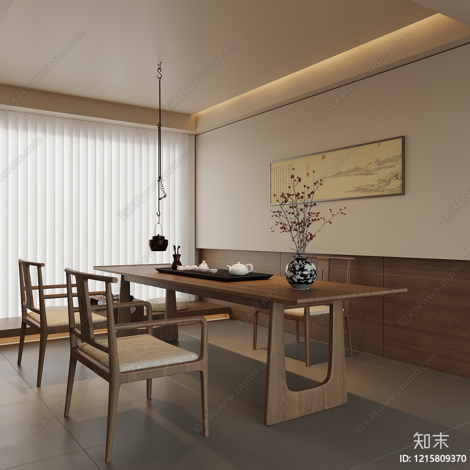 新中式茶室3D模型下载【ID:1215809370】