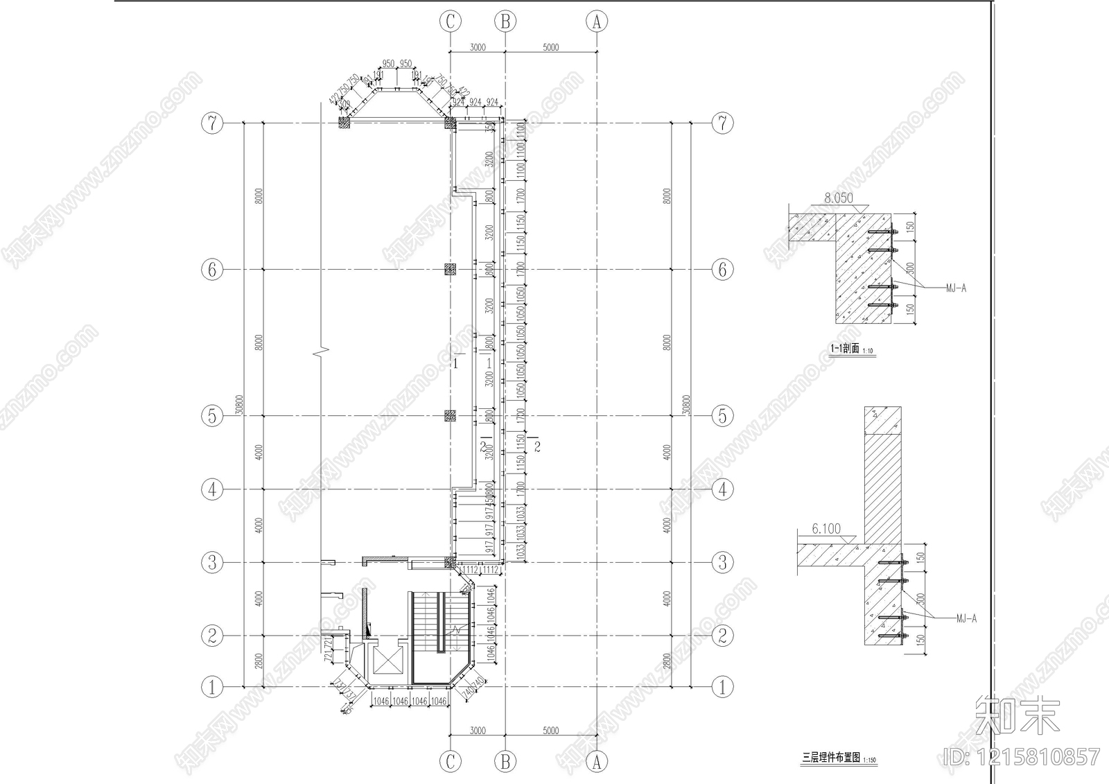 现代医院建筑cad施工图下载【ID:1215810857】