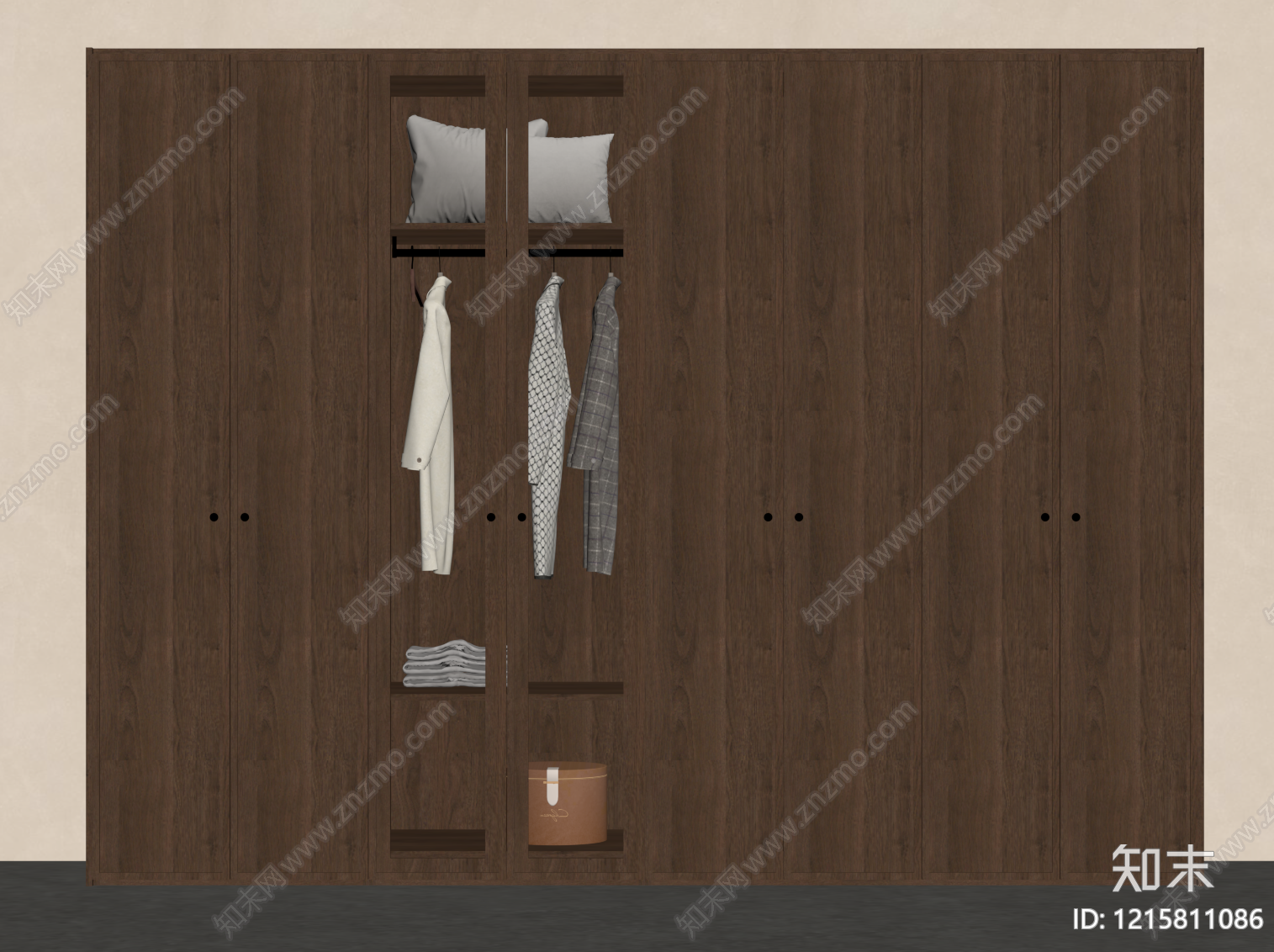 现代简约衣柜SU模型下载【ID:1215811086】