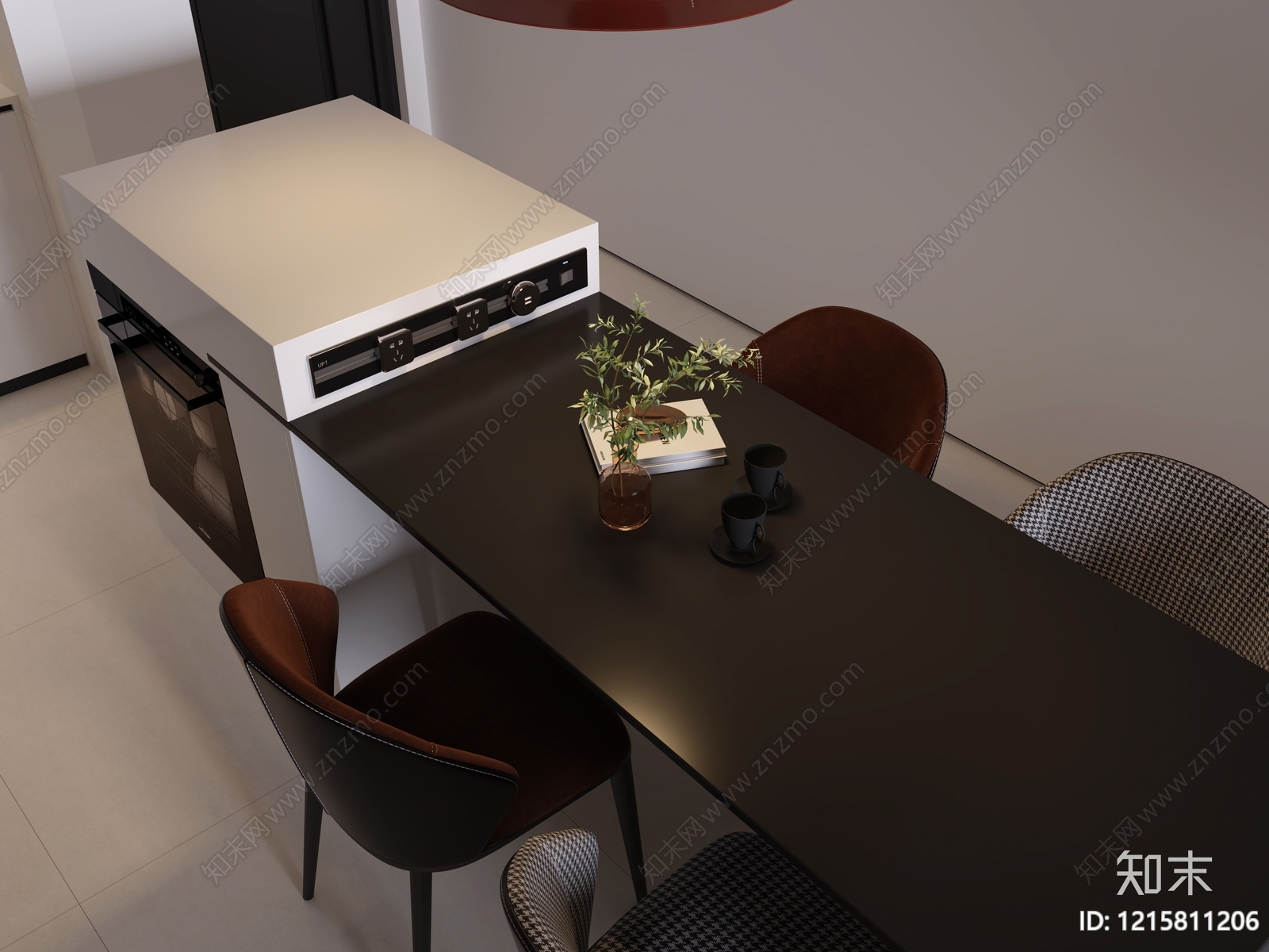 现代简约开放式厨房3D模型下载【ID:1215811206】