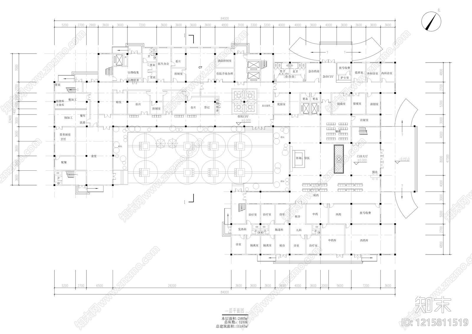 现代简约医院建筑施工图下载【ID:1215811519】