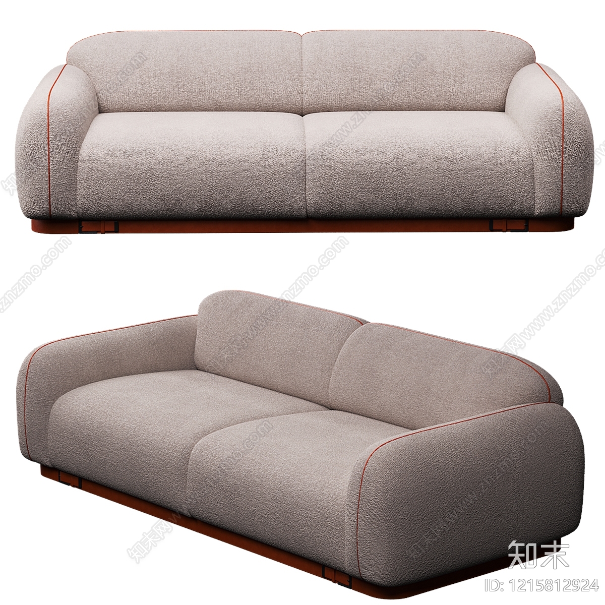 现代简约双人沙发3D模型下载【ID:1215812924】
