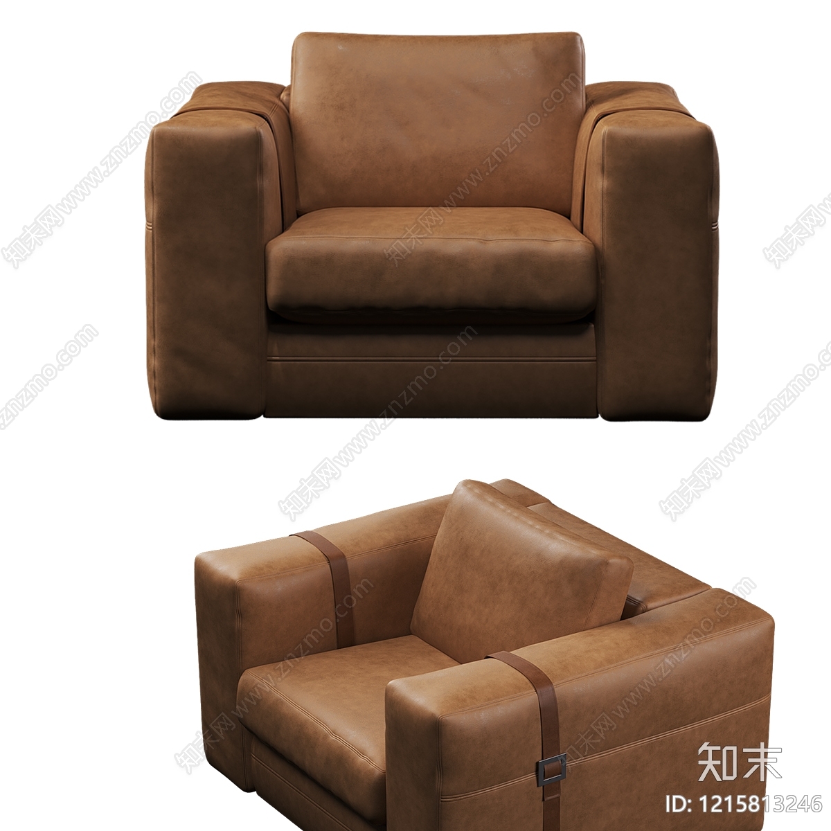 复古单人沙发3D模型下载【ID:1215813246】