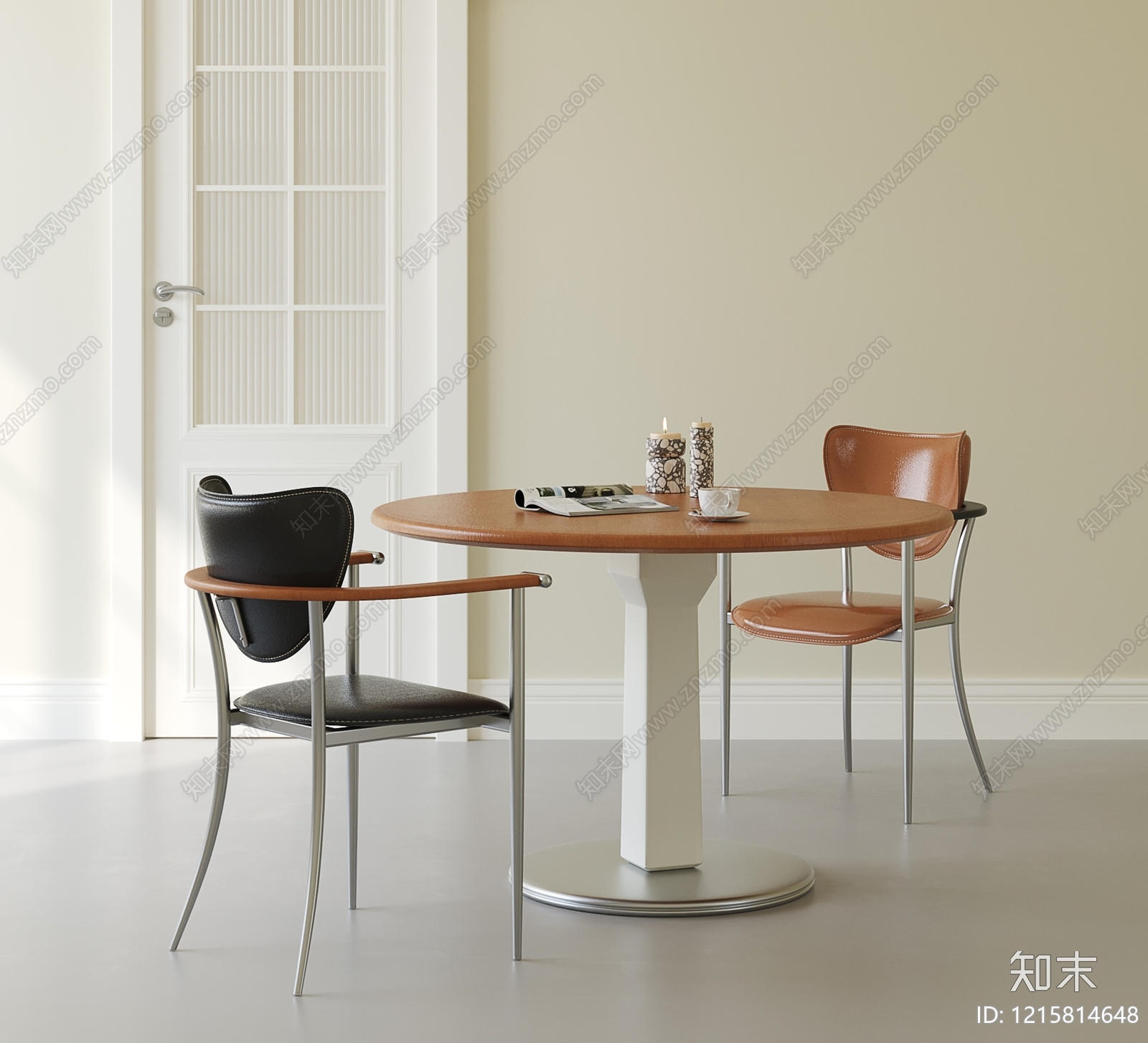 现代简约餐桌椅SU模型下载【ID:1215814648】