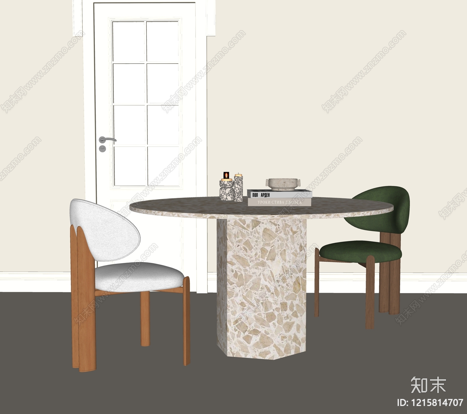 侘寂餐桌SU模型下载【ID:1215814707】