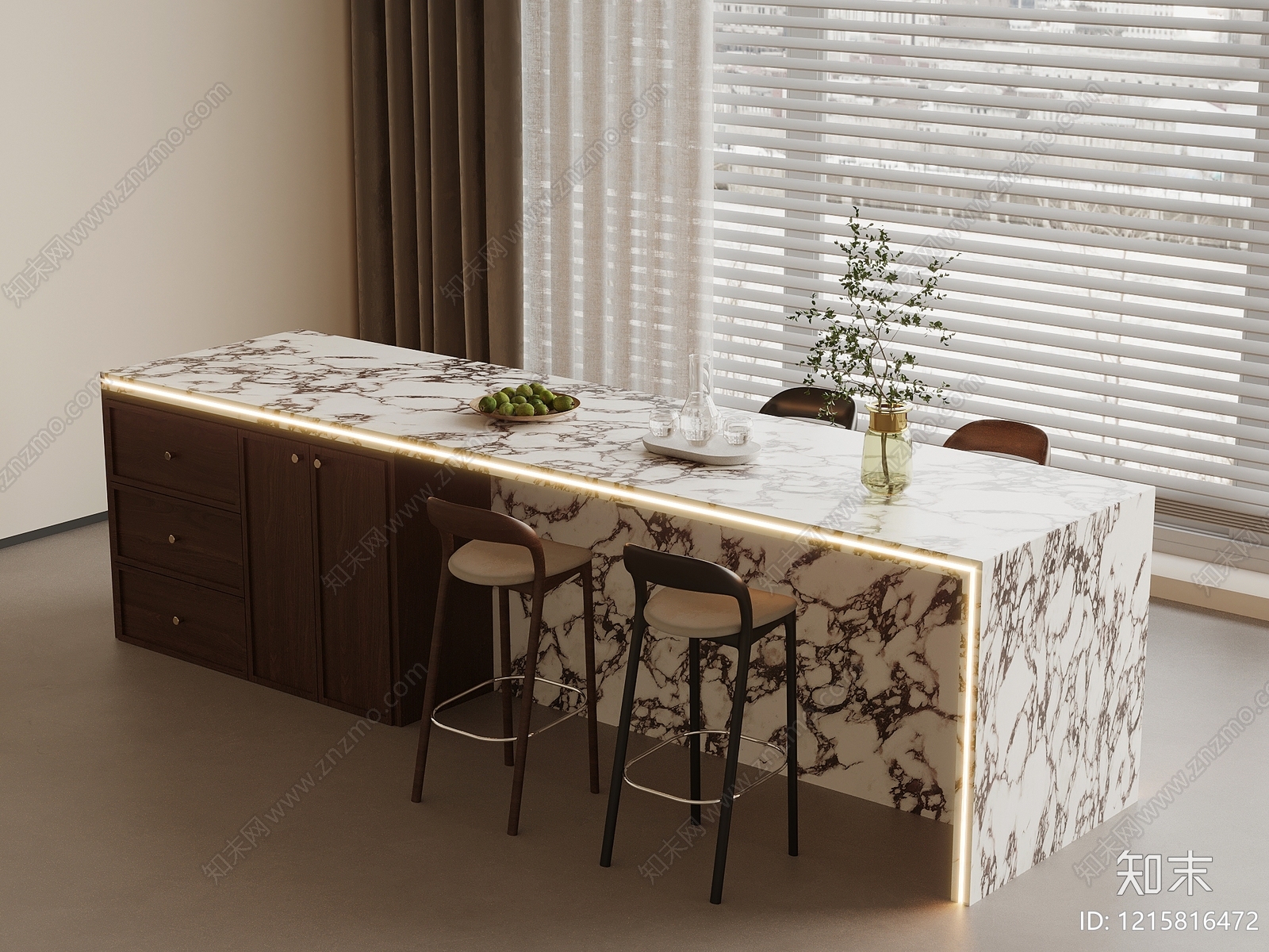 现代简约岛台3D模型下载【ID:1215816472】