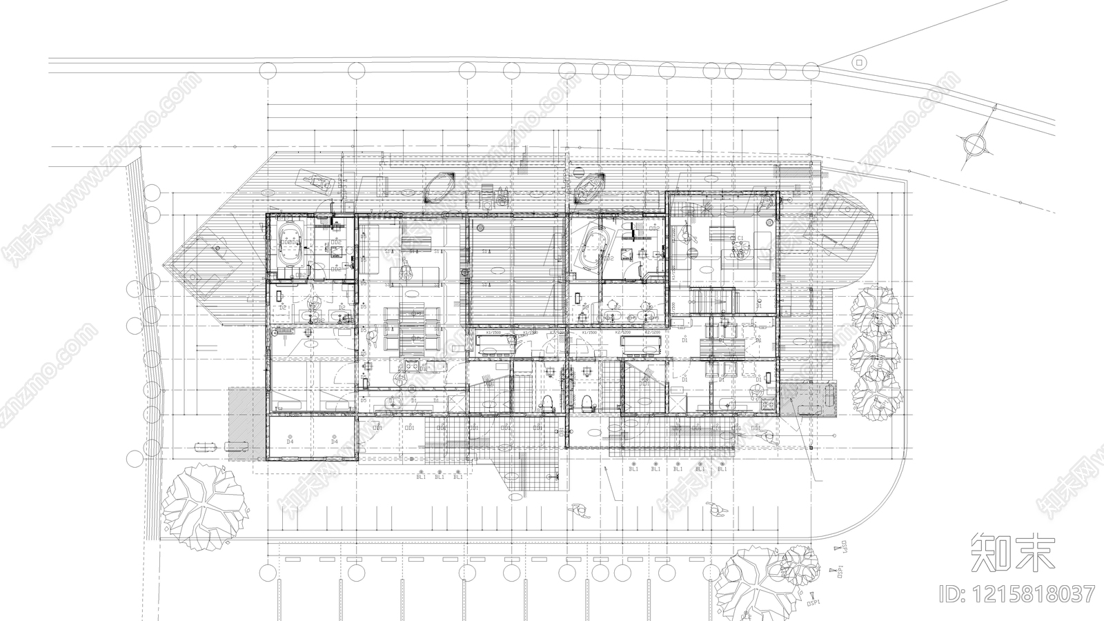 现代住宅楼建筑施工图下载【ID:1215818037】
