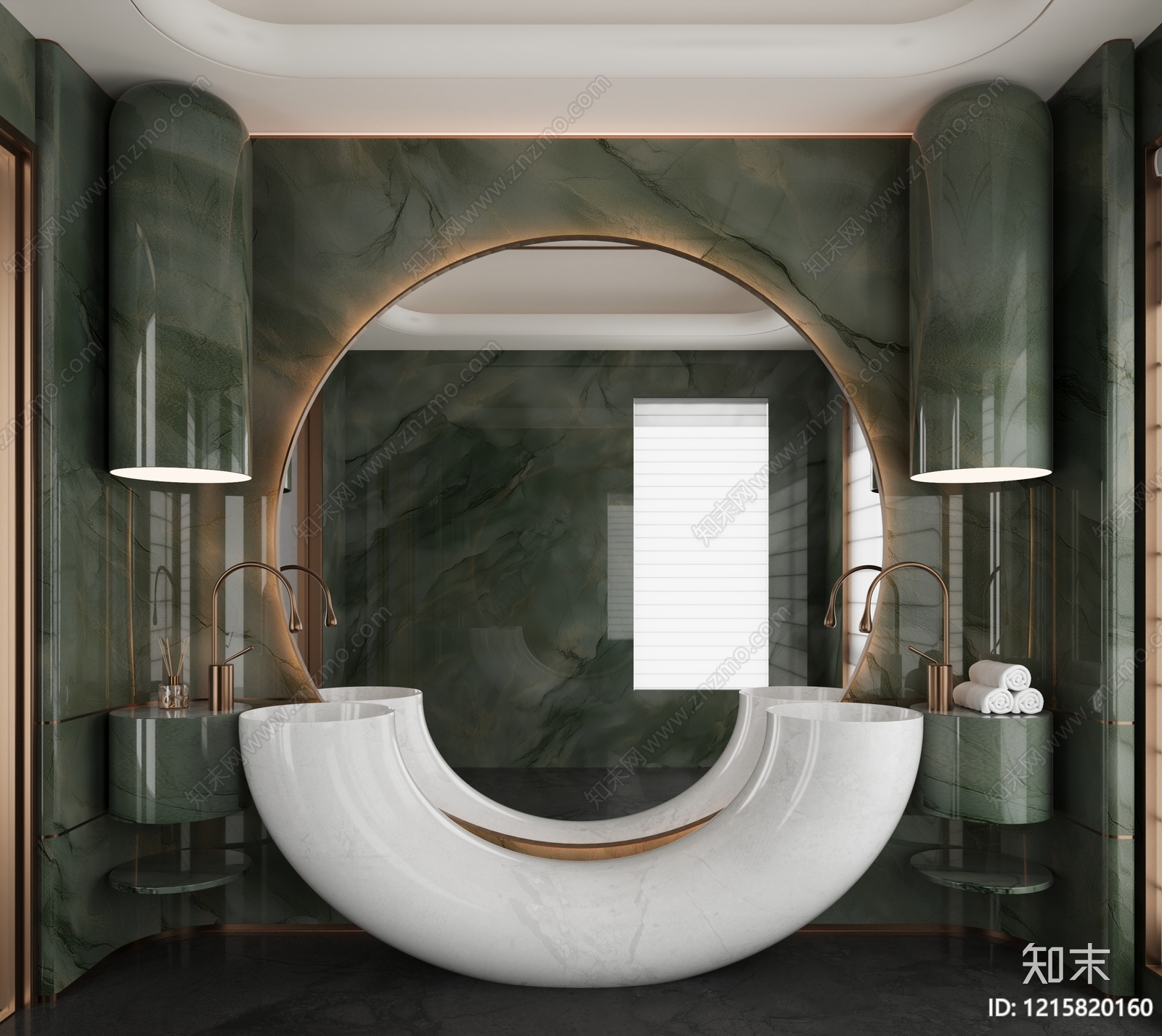 意式轻奢浴室柜SU模型下载【ID:1215820160】