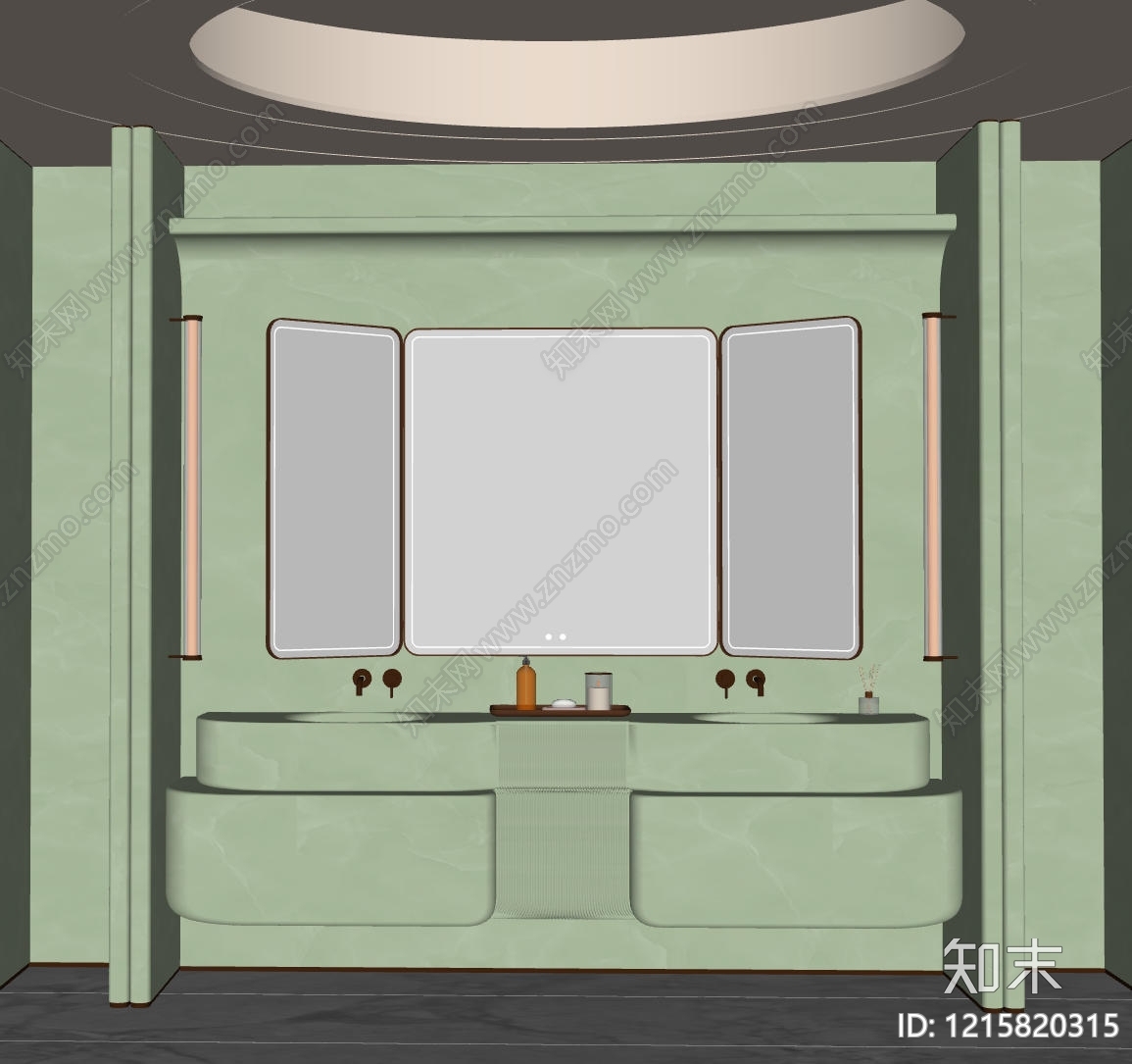 轻奢浴室柜SU模型下载【ID:1215820315】