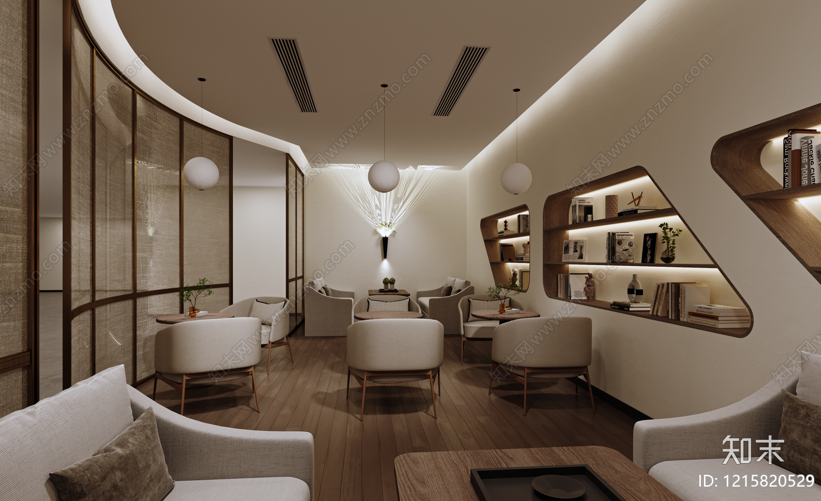 奶油风休息区3D模型下载【ID:1215820529】