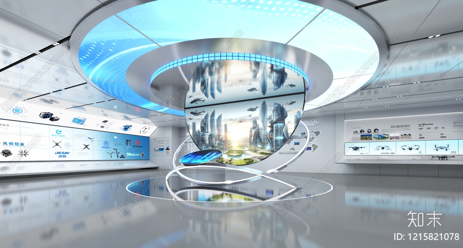 科技极简科技展厅3D模型下载【ID:1215821078】