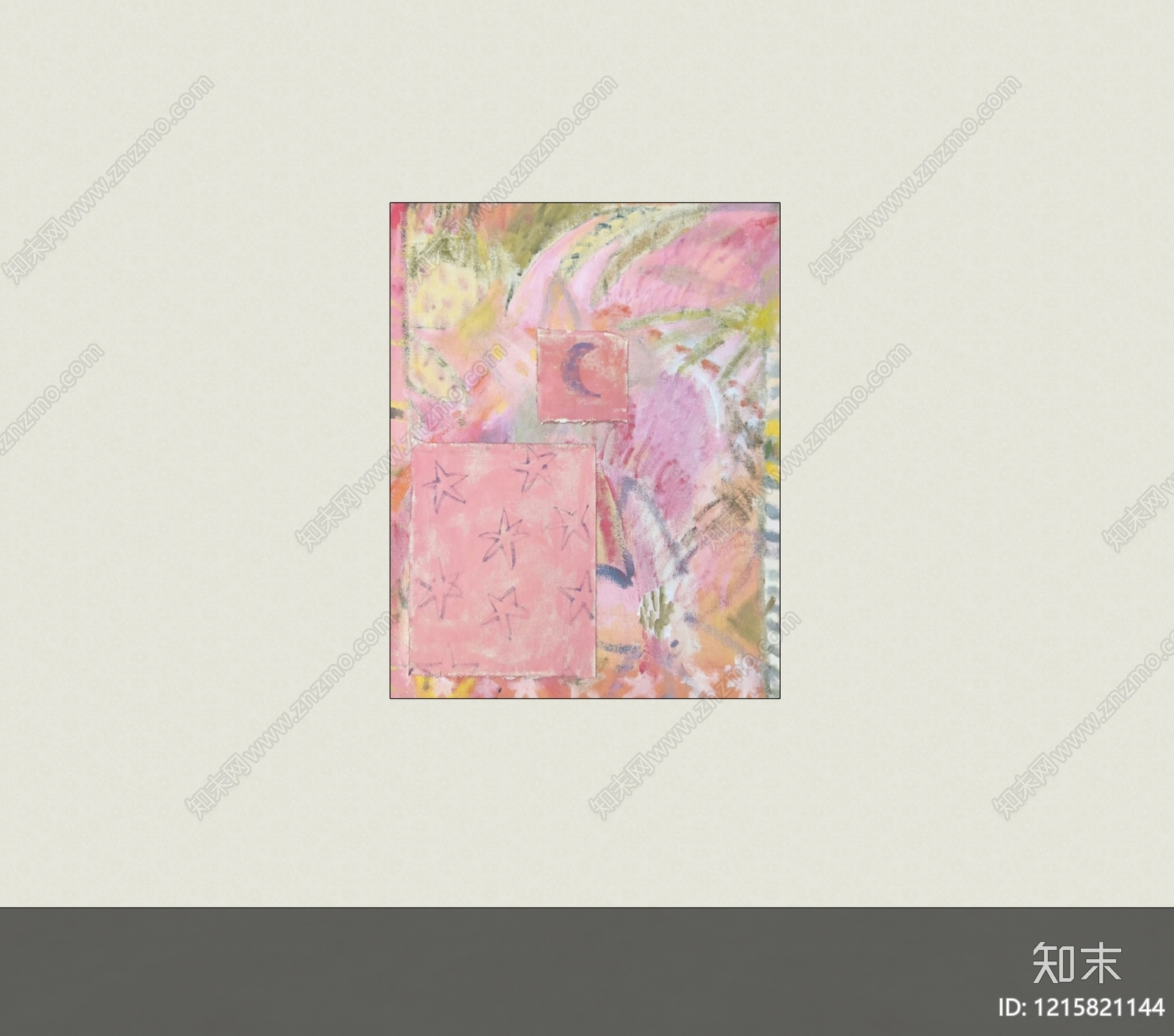 奶油风挂画SU模型下载【ID:1215821144】