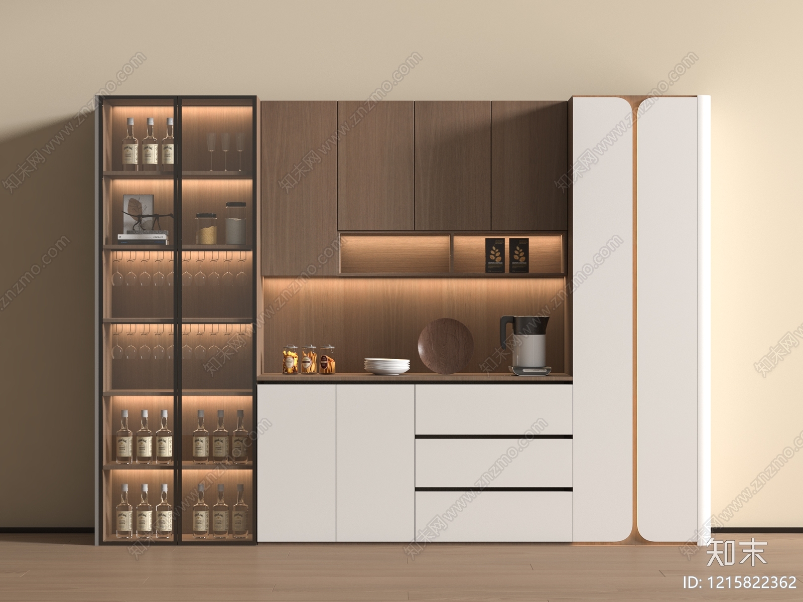 现代简约酒柜3D模型下载【ID:1215822362】
