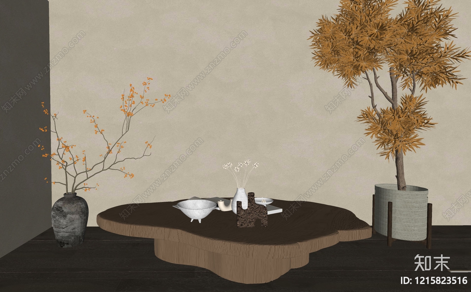 侘寂茶几3D模型下载【ID:1215823516】