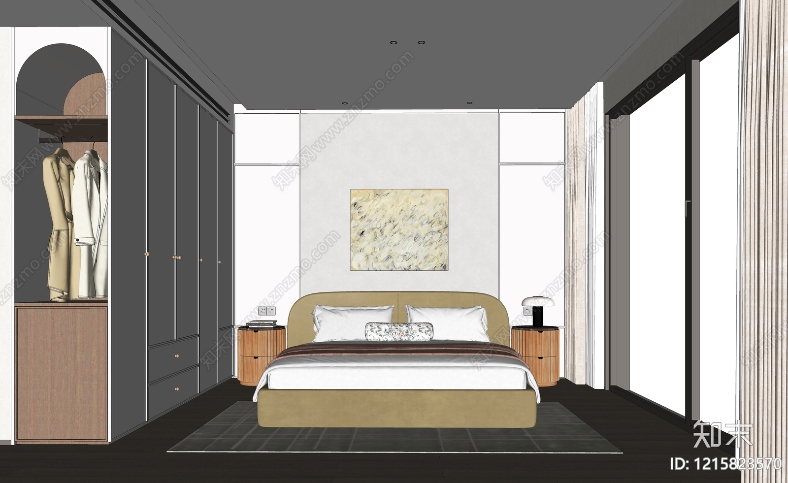 法式家居卧室SU模型下载【ID:1215823570】
