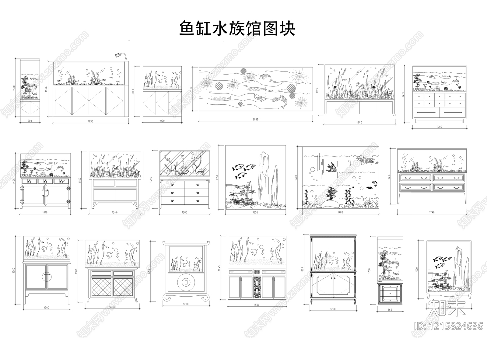 现代鱼缸施工图下载【ID:1215824636】