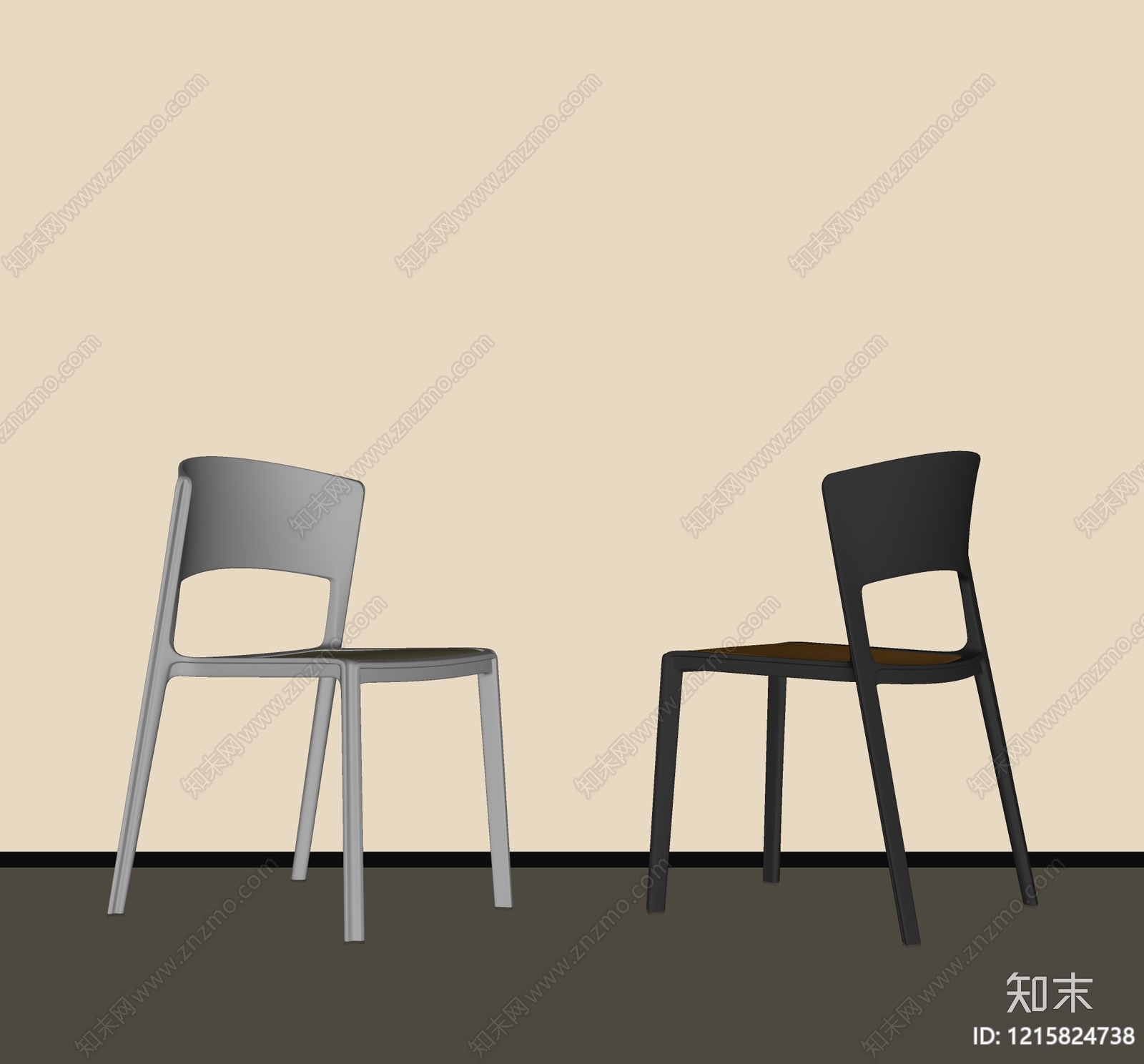 极简餐椅SU模型下载【ID:1215824738】