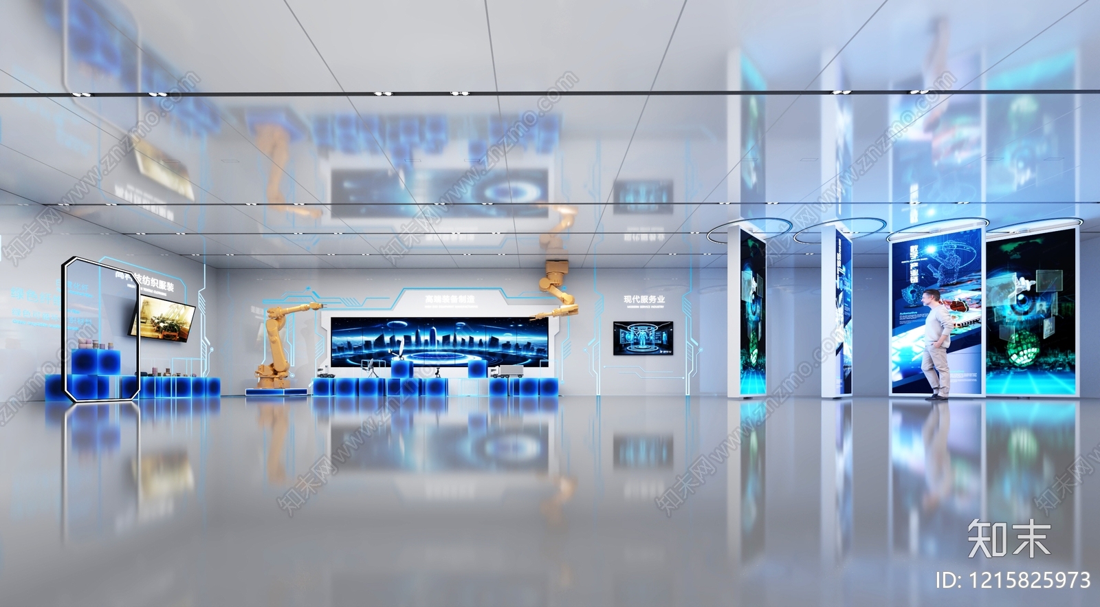 科技感现代简约科技展厅3D模型下载【ID:1215825973】