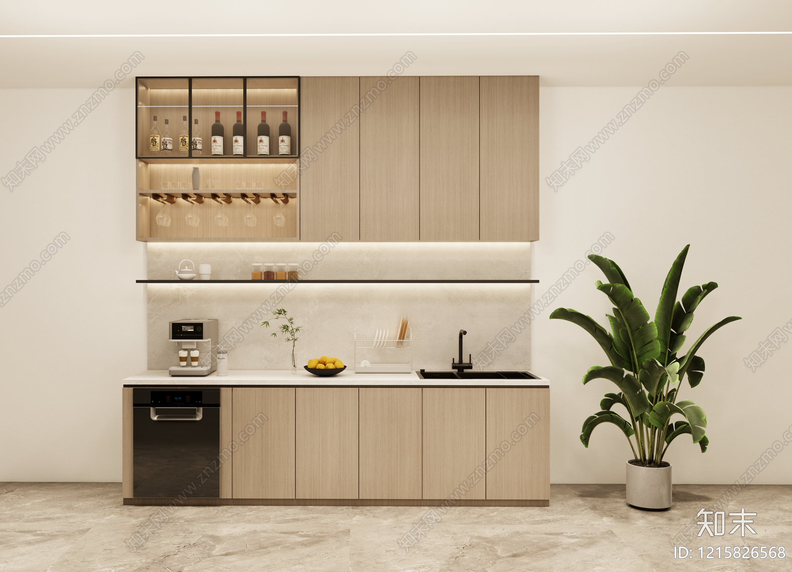 现代餐边柜SU模型下载【ID:1215826568】
