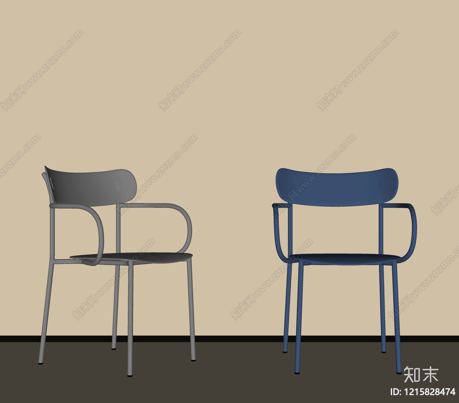 极简餐椅SU模型下载【ID:1215828474】