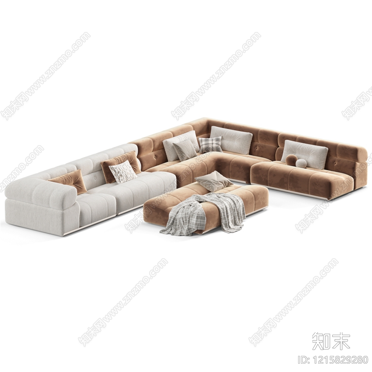 意式轻奢沙发组合3D模型下载【ID:1215829280】