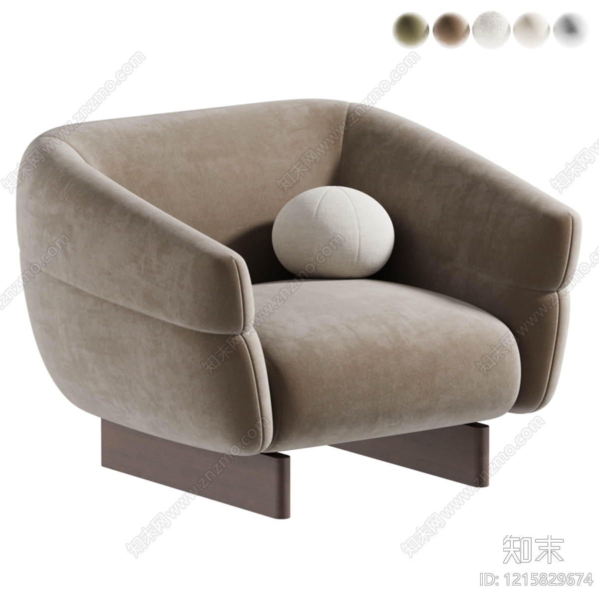 现代简约单人沙发3D模型下载【ID:1215829674】