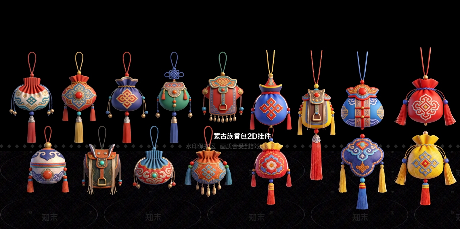 新中式挂件SU模型下载【ID:1215830619】