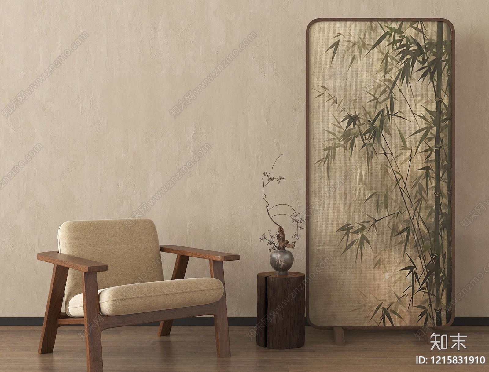新中式屏风3D模型下载【ID:1215831910】