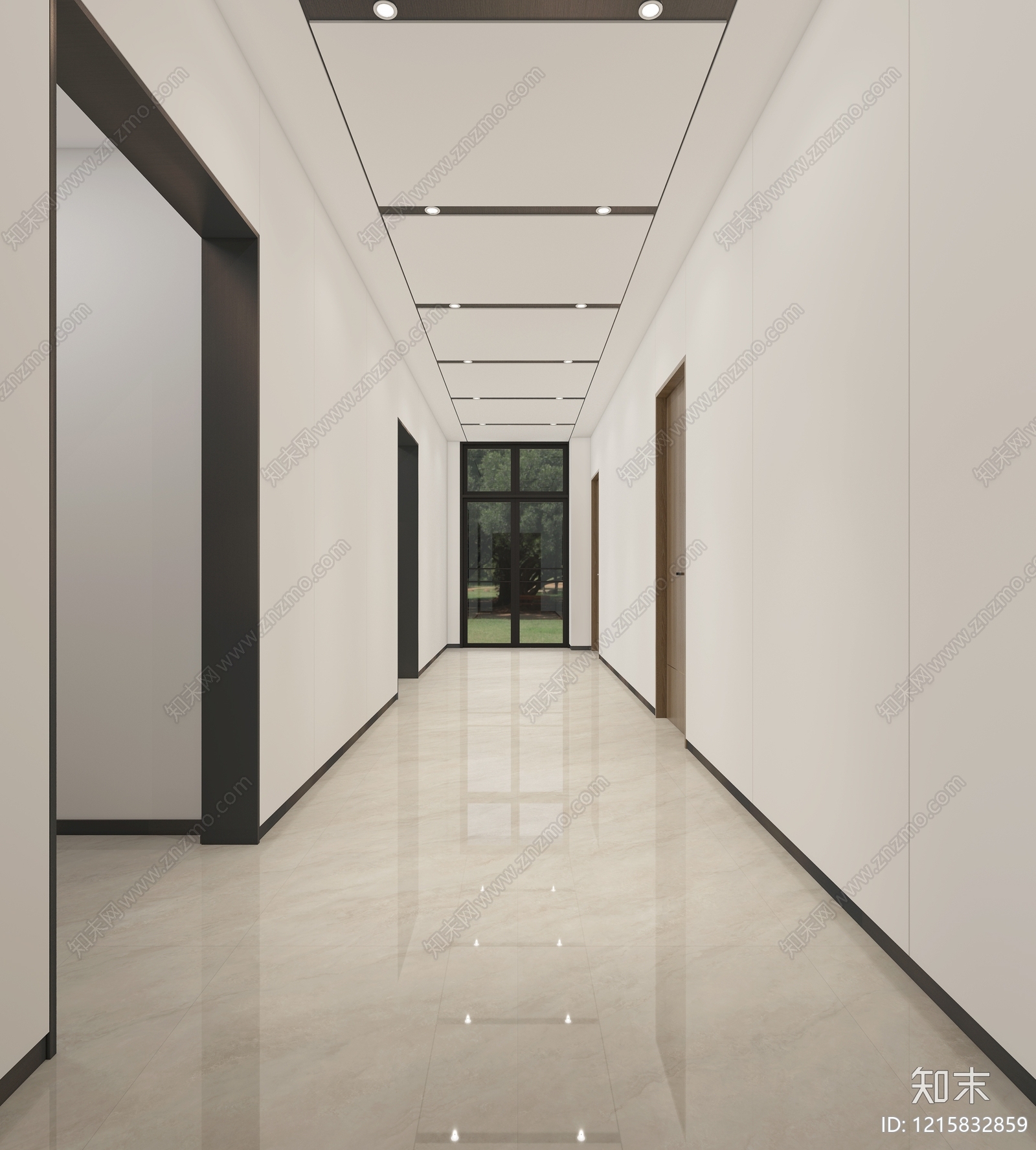 现代简约酒店走廊3D模型下载【ID:1215832859】