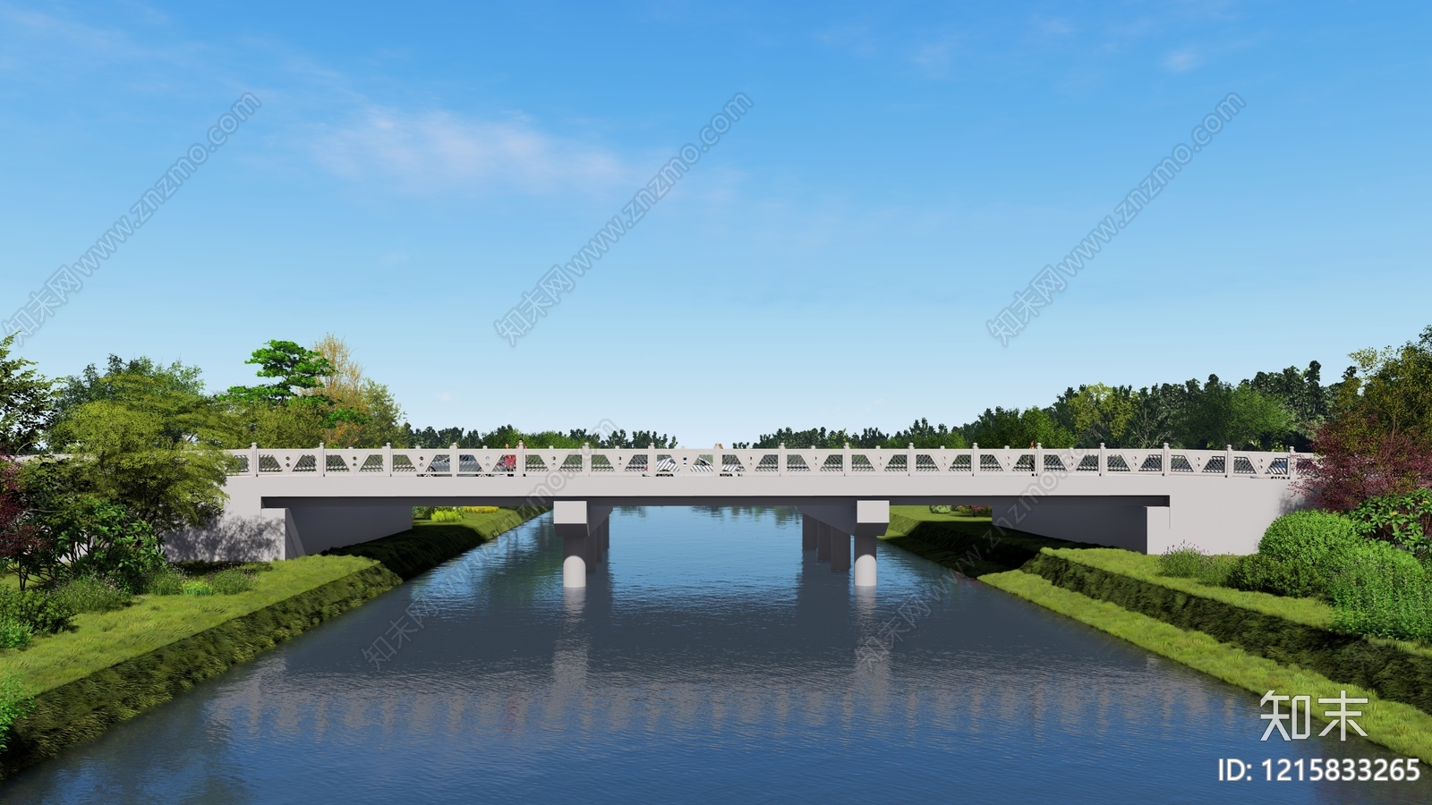 新中式大桥SU模型草图