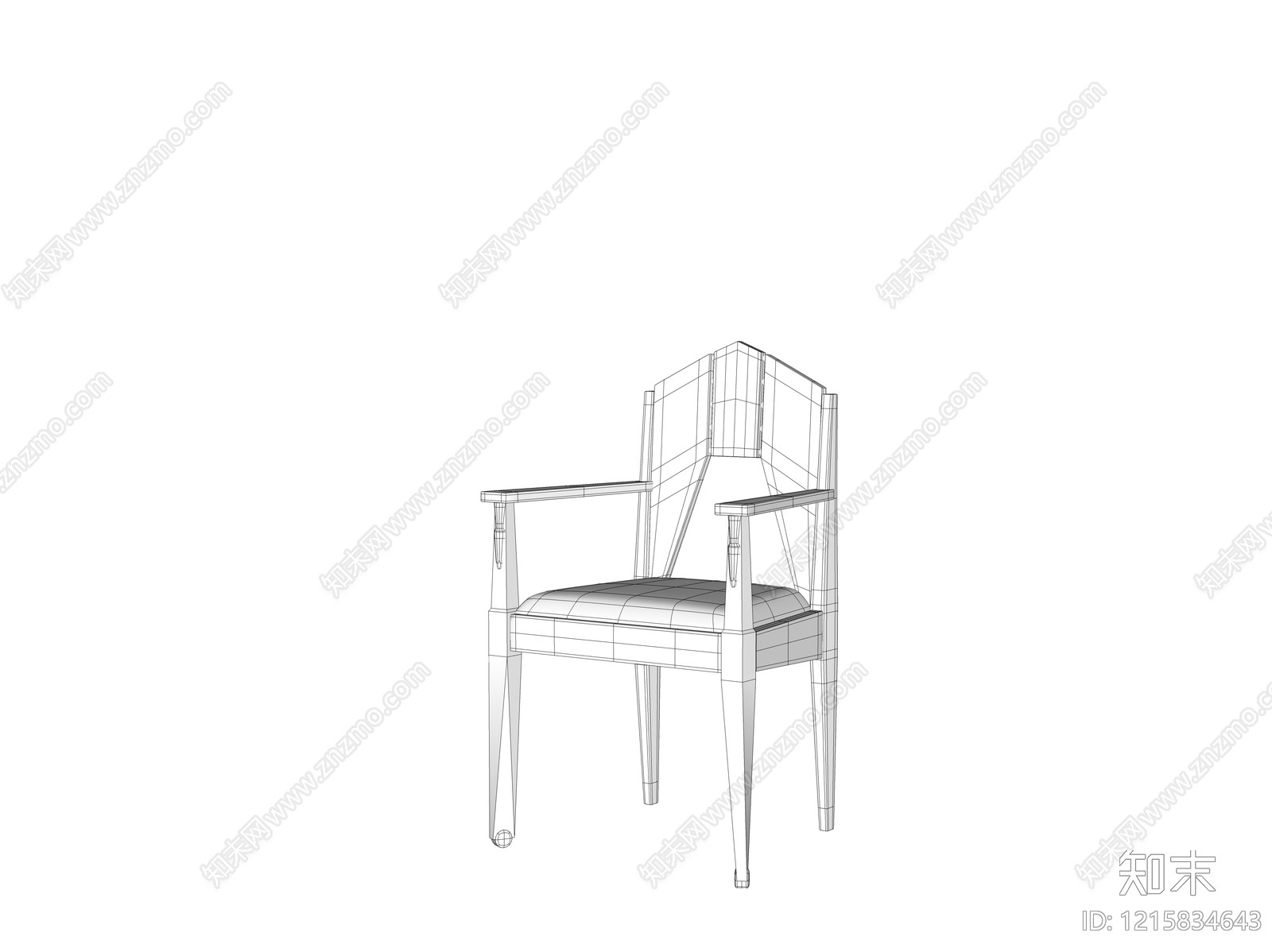 中古风餐椅SU模型下载【ID:1215834643】