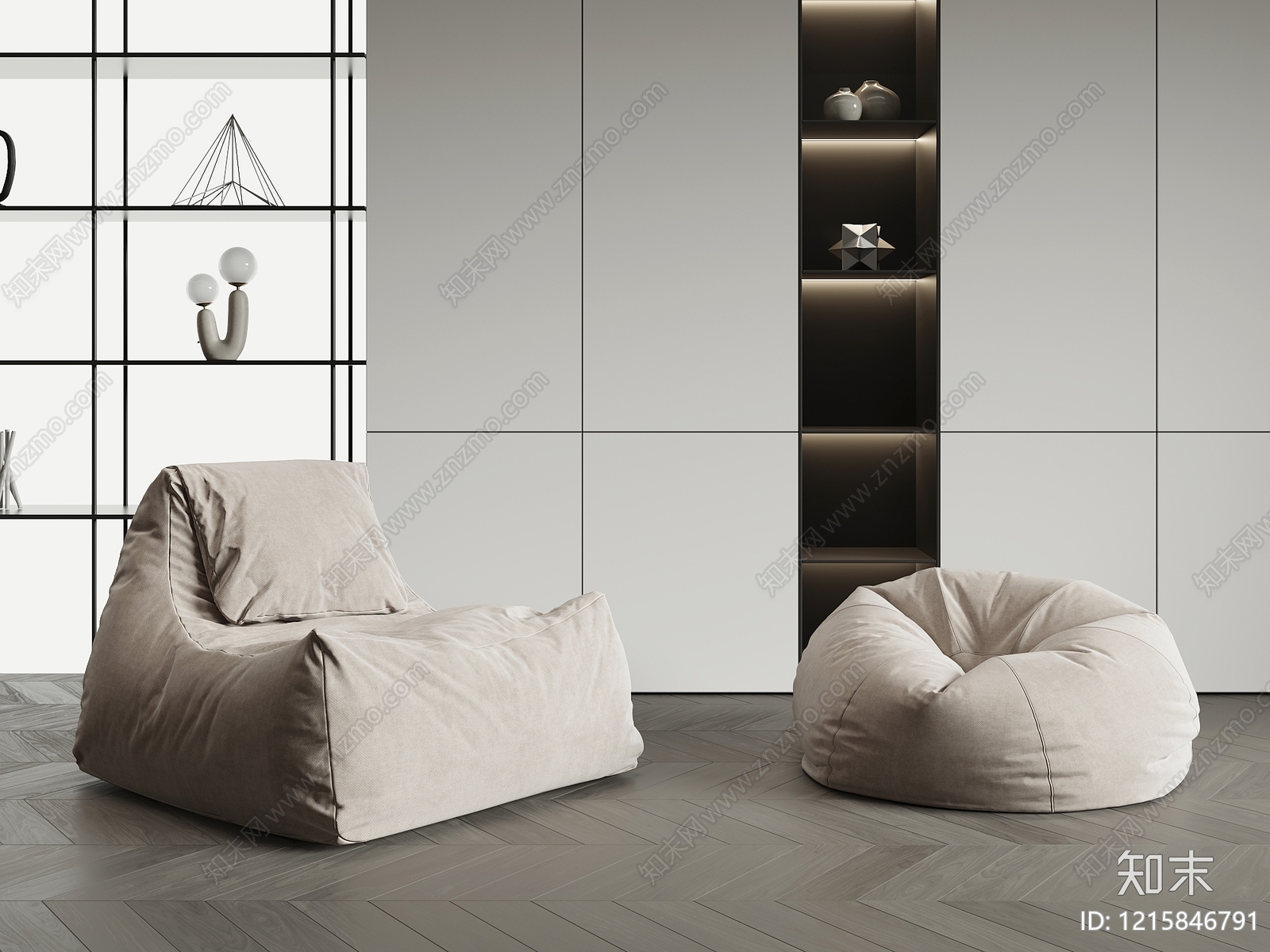 极简懒人沙发3D模型下载【ID:1215846791】