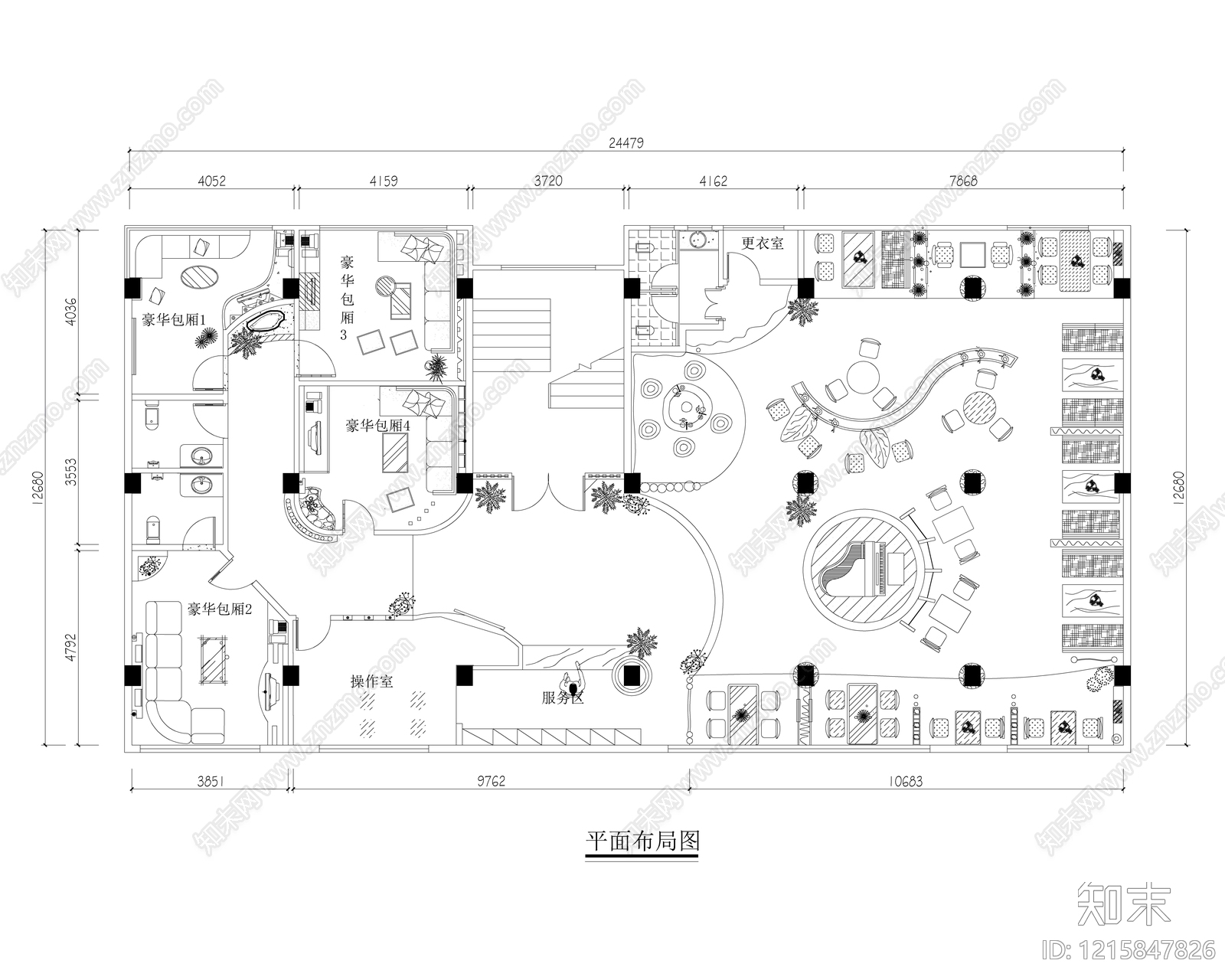 现代咖啡厅施工图下载【ID:1215847826】